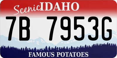 ID license plate 7B7953G