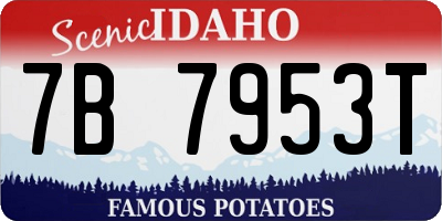 ID license plate 7B7953T