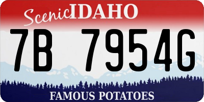 ID license plate 7B7954G