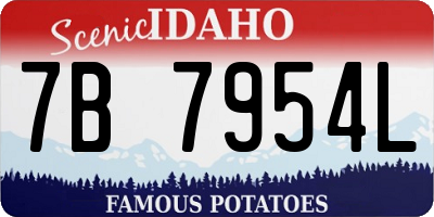 ID license plate 7B7954L