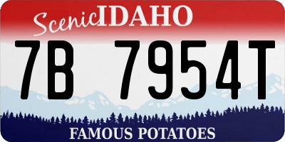 ID license plate 7B7954T