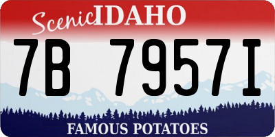 ID license plate 7B7957I
