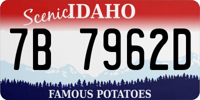 ID license plate 7B7962D