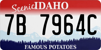 ID license plate 7B7964C