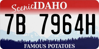 ID license plate 7B7964H