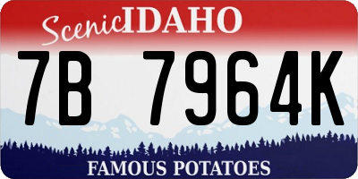 ID license plate 7B7964K