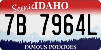 ID license plate 7B7964L