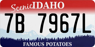 ID license plate 7B7967L