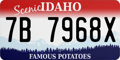 ID license plate 7B7968X