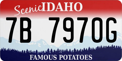 ID license plate 7B7970G