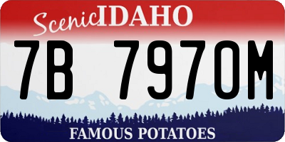 ID license plate 7B7970M