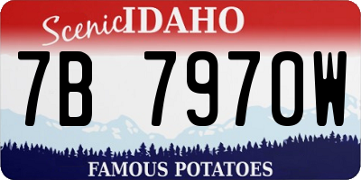 ID license plate 7B7970W