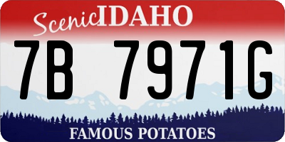 ID license plate 7B7971G