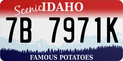 ID license plate 7B7971K