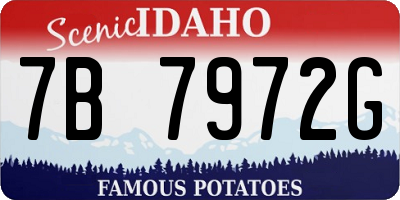 ID license plate 7B7972G
