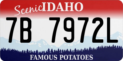 ID license plate 7B7972L