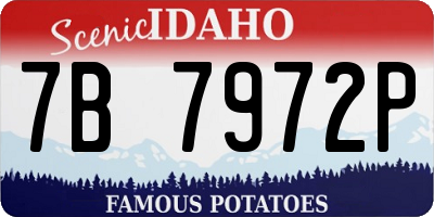 ID license plate 7B7972P