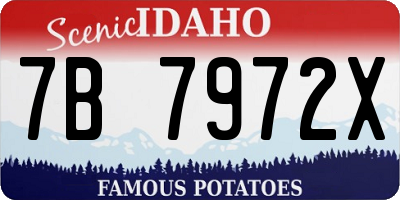ID license plate 7B7972X