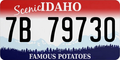 ID license plate 7B7973O