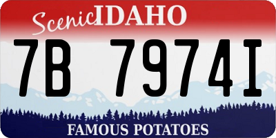 ID license plate 7B7974I