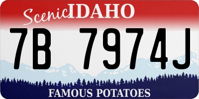 ID license plate 7B7974J