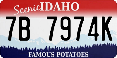ID license plate 7B7974K