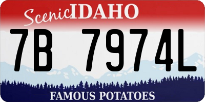 ID license plate 7B7974L