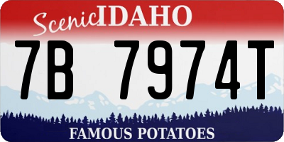 ID license plate 7B7974T