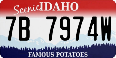 ID license plate 7B7974W