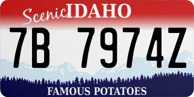 ID license plate 7B7974Z