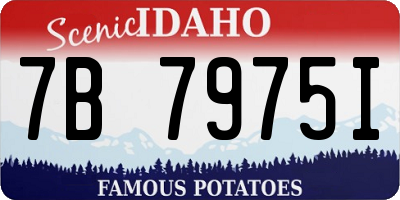 ID license plate 7B7975I