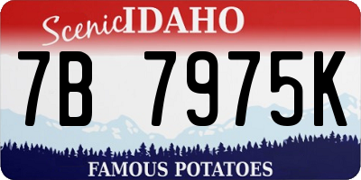 ID license plate 7B7975K
