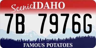 ID license plate 7B7976G