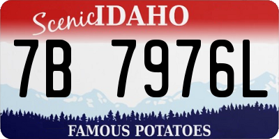 ID license plate 7B7976L