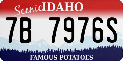 ID license plate 7B7976S