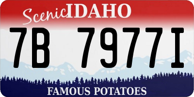 ID license plate 7B7977I