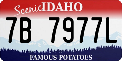 ID license plate 7B7977L