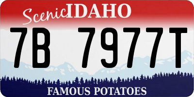 ID license plate 7B7977T
