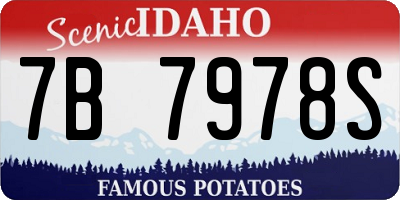 ID license plate 7B7978S