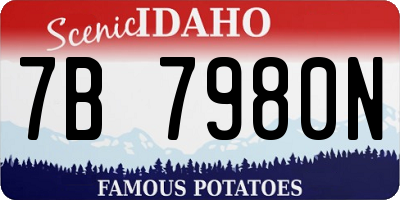 ID license plate 7B7980N