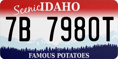 ID license plate 7B7980T