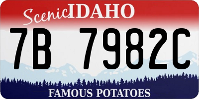 ID license plate 7B7982C