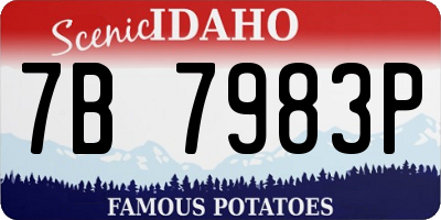 ID license plate 7B7983P