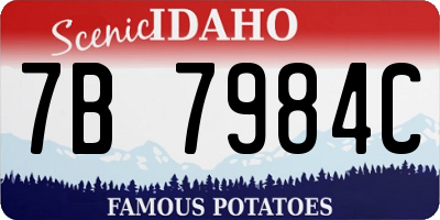 ID license plate 7B7984C