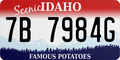 ID license plate 7B7984G