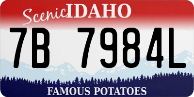 ID license plate 7B7984L