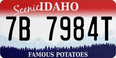 ID license plate 7B7984T