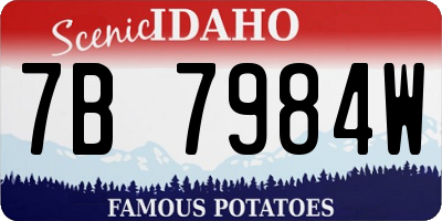 ID license plate 7B7984W