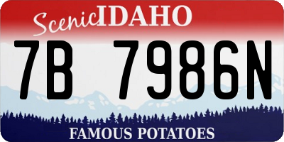 ID license plate 7B7986N