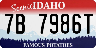 ID license plate 7B7986T